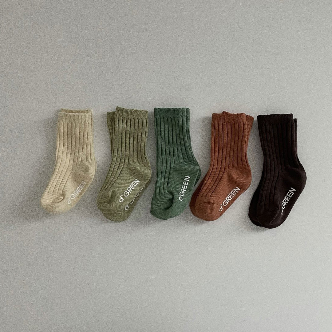 Kids 5pk Pistachio Socks (3m-5y) - AT NOON STORE