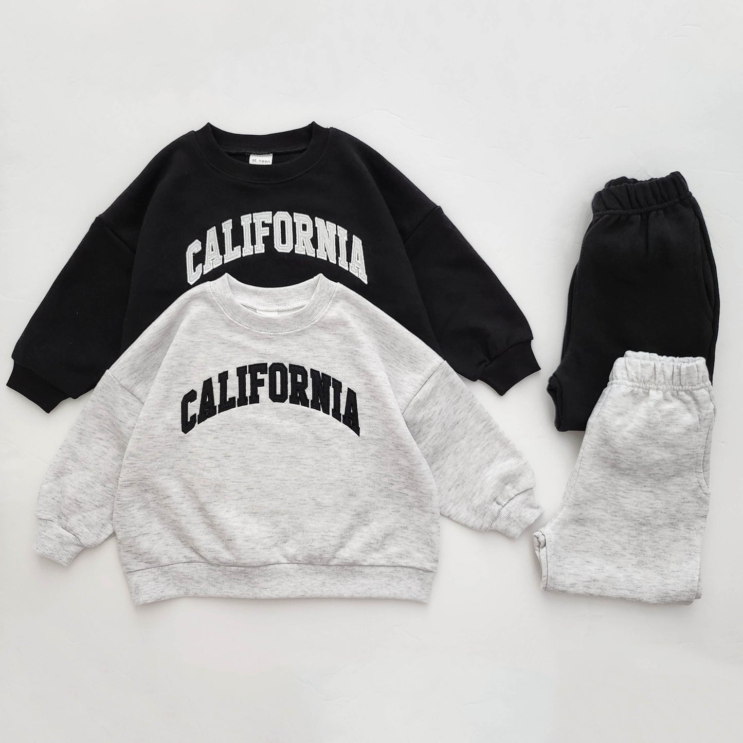 Kids California Sweatshirt & Jogger Pants Set (1-5yrs) - Black - AT NOON STORE