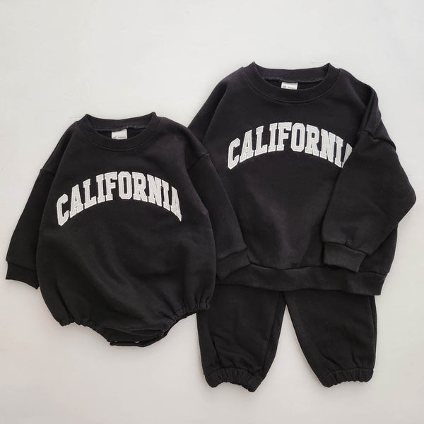 Baby California Sweatshirt Romper (0-18m) - Black