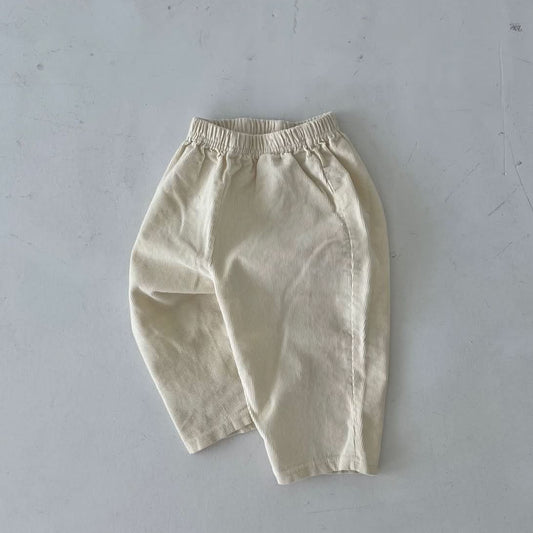 Kids Corduroy Pull-On Pants (1-5y) - Ivory - AT NOON STORE