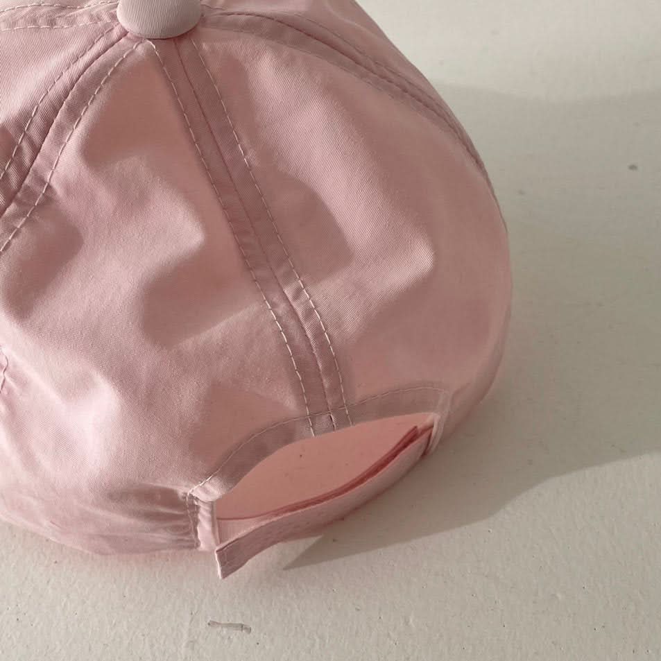 Kids Dinosaur Embroidered Baseball Cap - Pink - AT NOON STORE