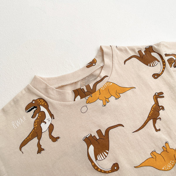 Kids Dinosaur T-Shirt (0m-5y) - Brown - AT NOON STORE