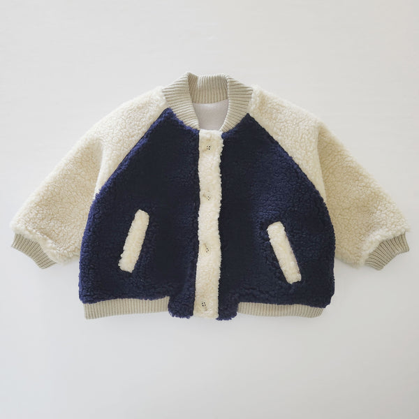 Kids Fleece-Lined Sherpa Varsity Jacket (1-5y) - 2 Colors