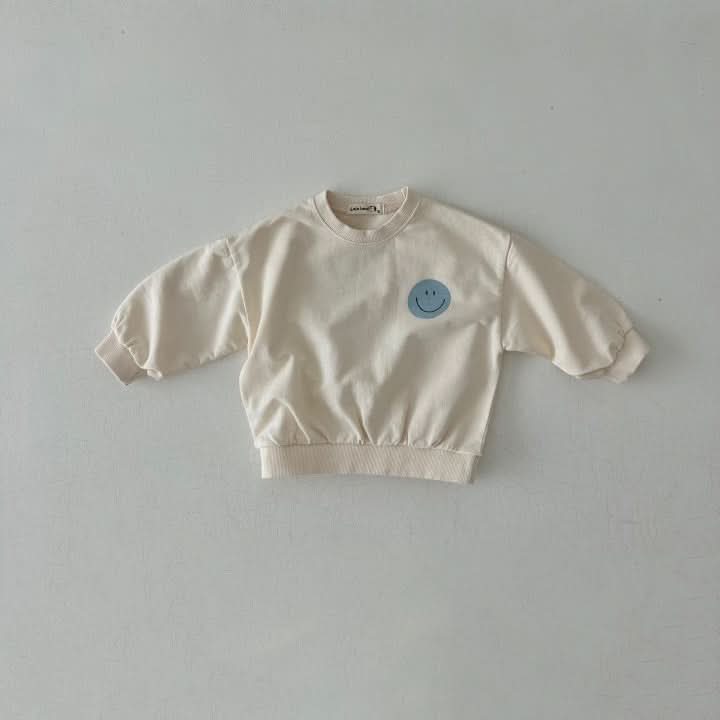 Kids Land Smiley Face Sweatshirt (1-5y) - Cream - AT NOON STORE