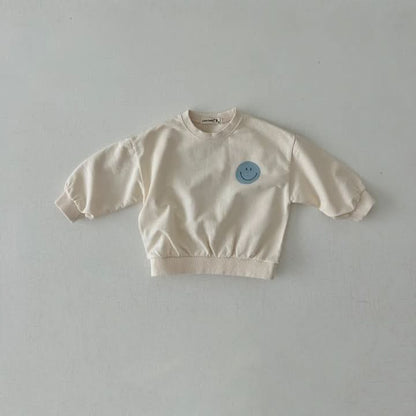 Kids Land Smiley Face Sweatshirt (1-5y) - Cream - AT NOON STORE