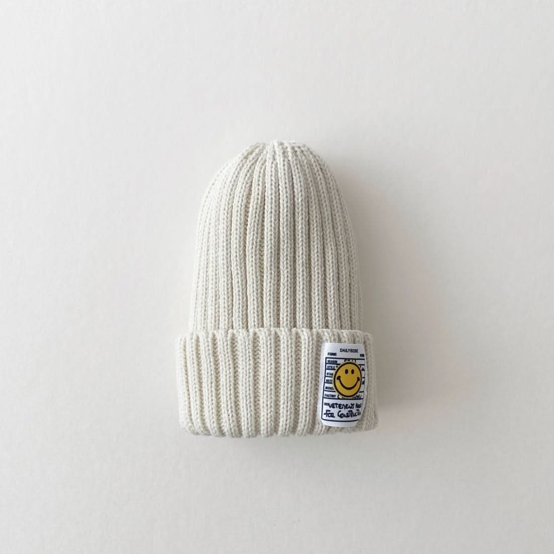 Kids Smiley Patch Ribbed Beanie - 9 colors - AT NOON STORE