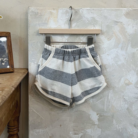 Kids Striped Shorts (1-5y) - Gray - AT NOON STORE