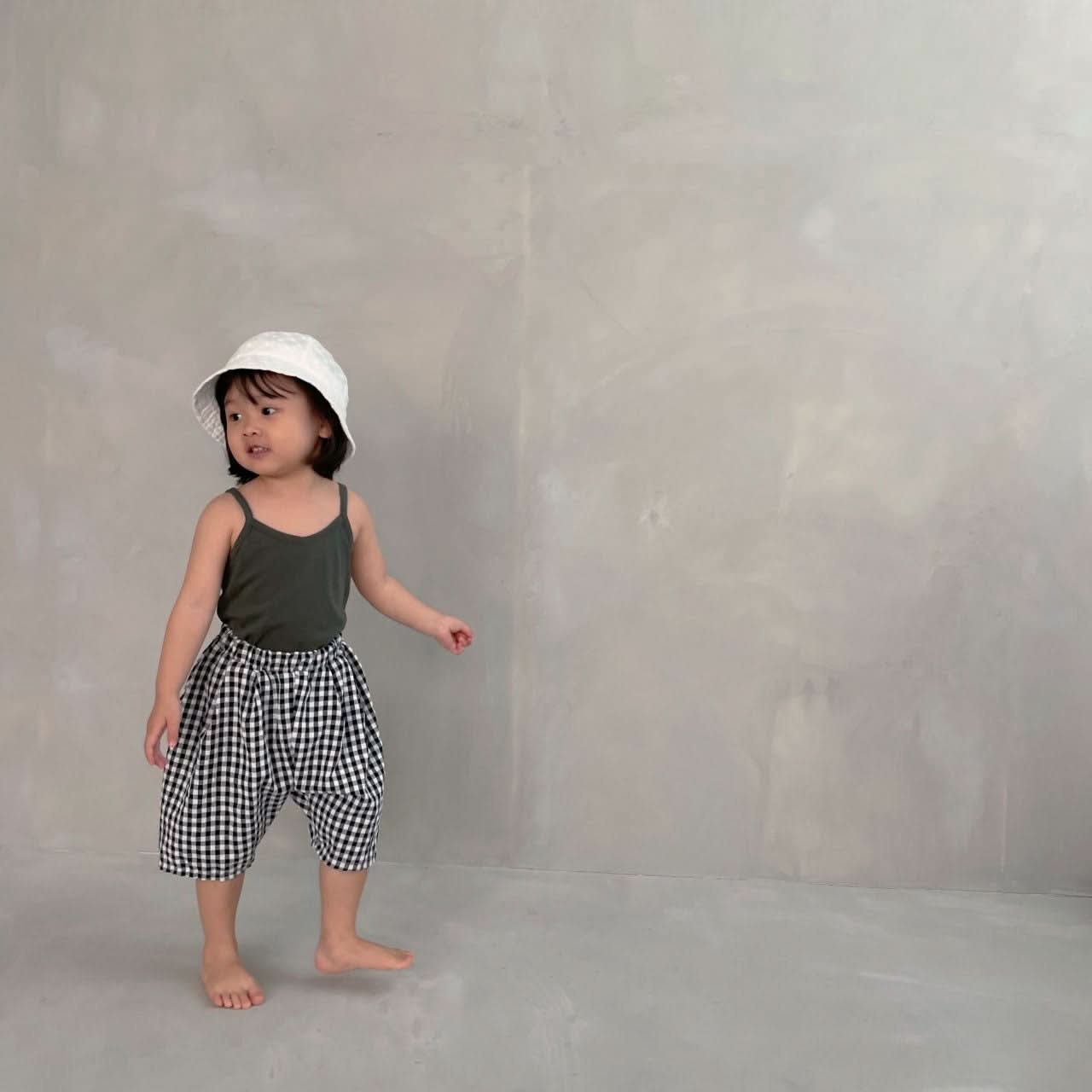Kids Pull-On Pants (3m-5y) - Black Gingham - AT NOON STORE