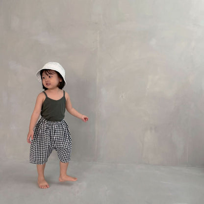 Kids Pull-On Pants (3m-5y) - Black Gingham - AT NOON STORE