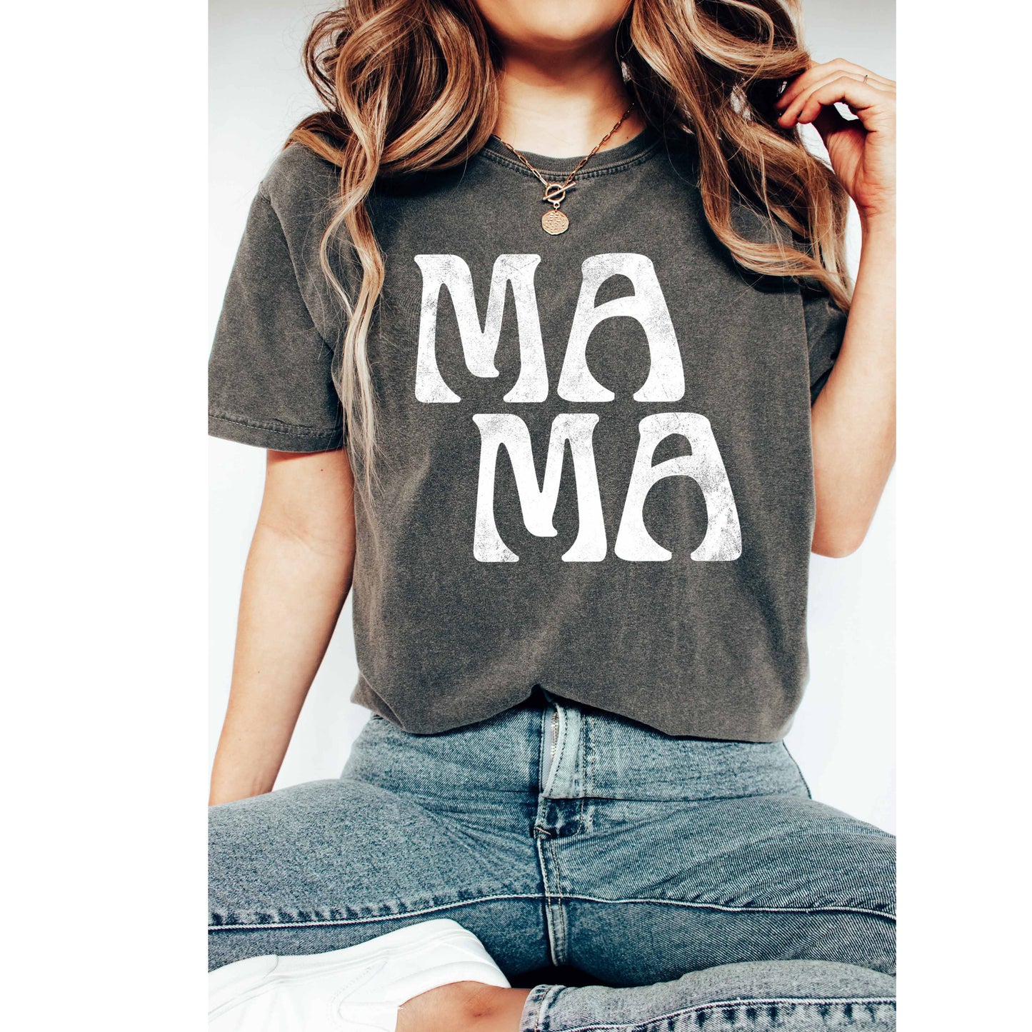 MAMA Graphic Tee - Charcoal - AT NOON STORE