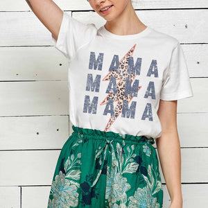 3 MAMA Graphic Top - White - AT NOON STORE