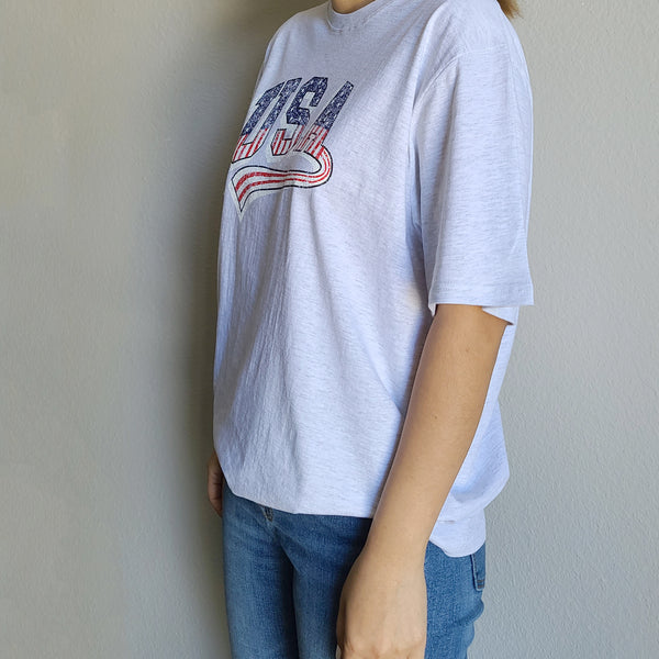 MAMA USA T-Shirt (Women 4,6,8) - Light Heather Gray