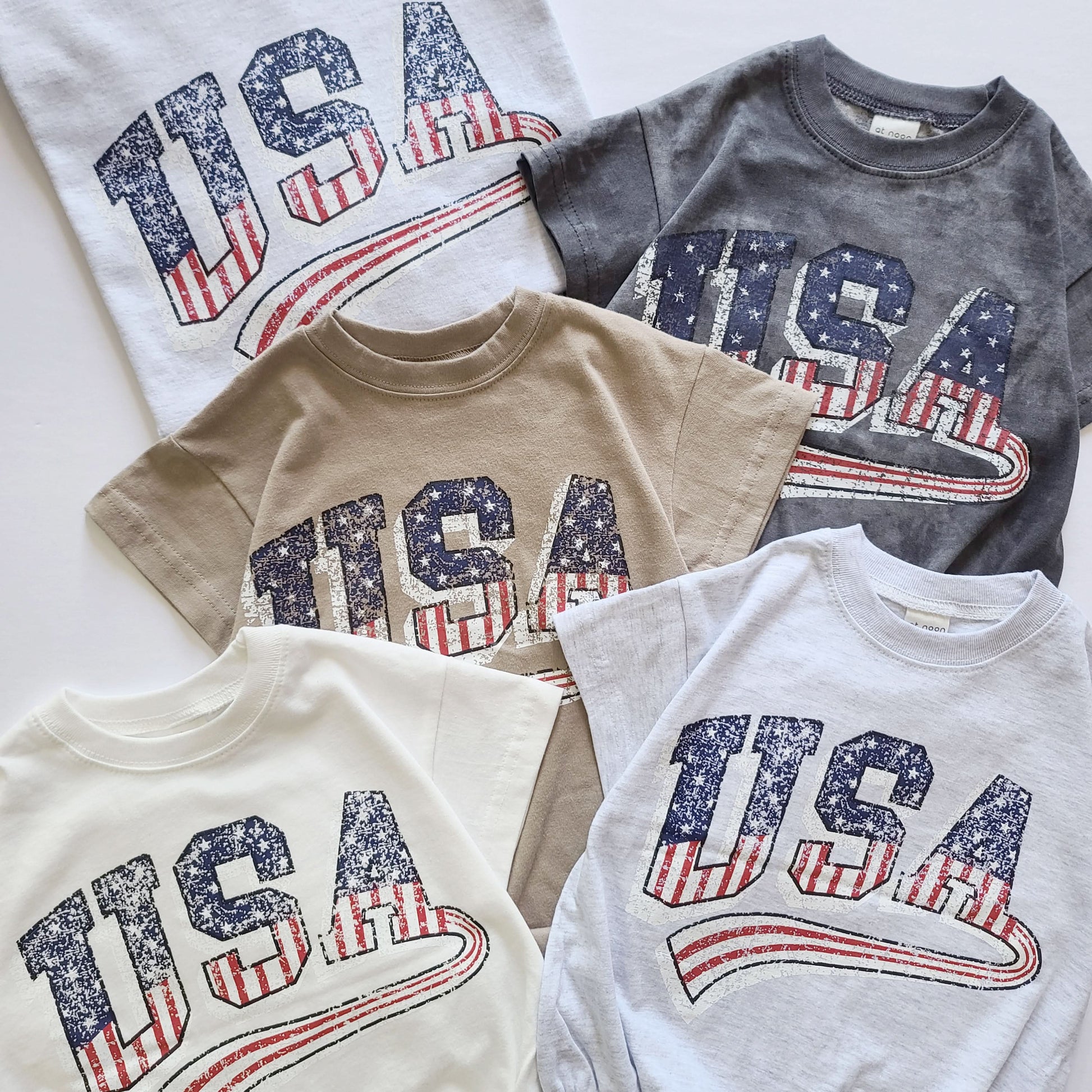 Baby USA T-Shirt Romper (0-18m) - Beige - AT NOON STORE