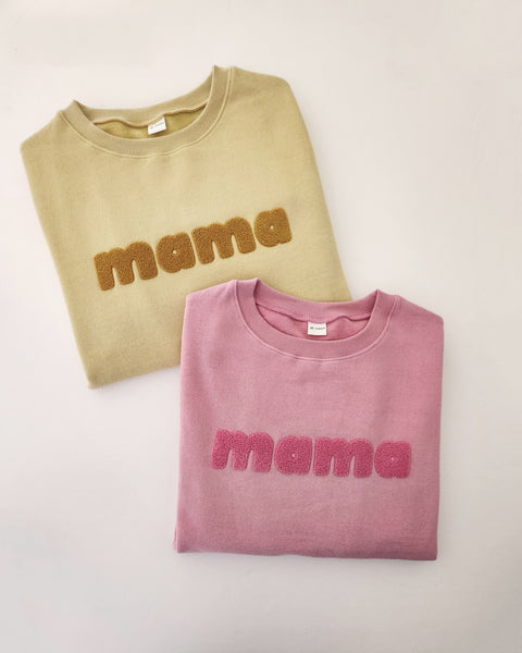 Oversized Brushed Cotton Mama Sweatshirt - Mustard - AT NOON STORE