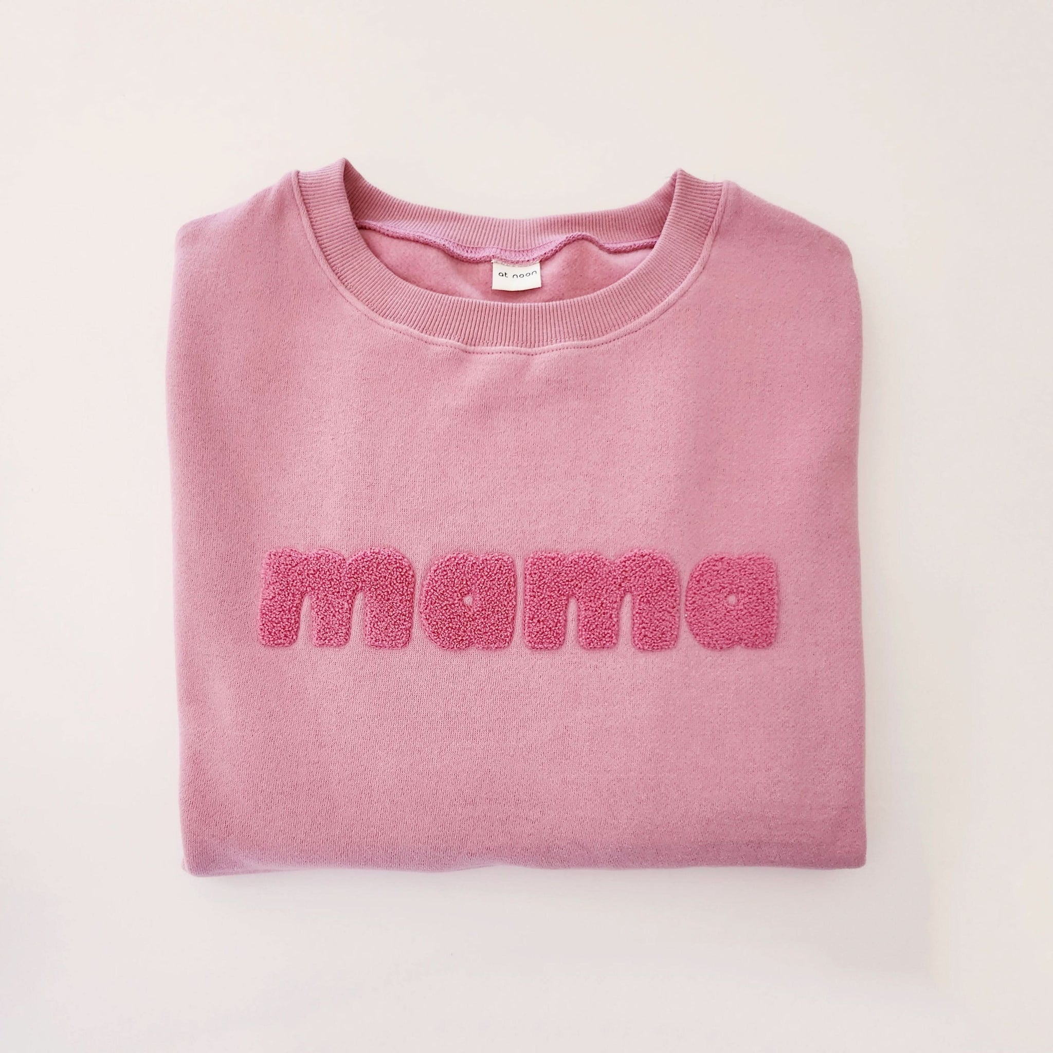 Oversized Brushed Cotton Mama Sweatshirt - Pink