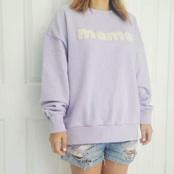 Oversized Mama Sweatshirt - Sweet Lavender