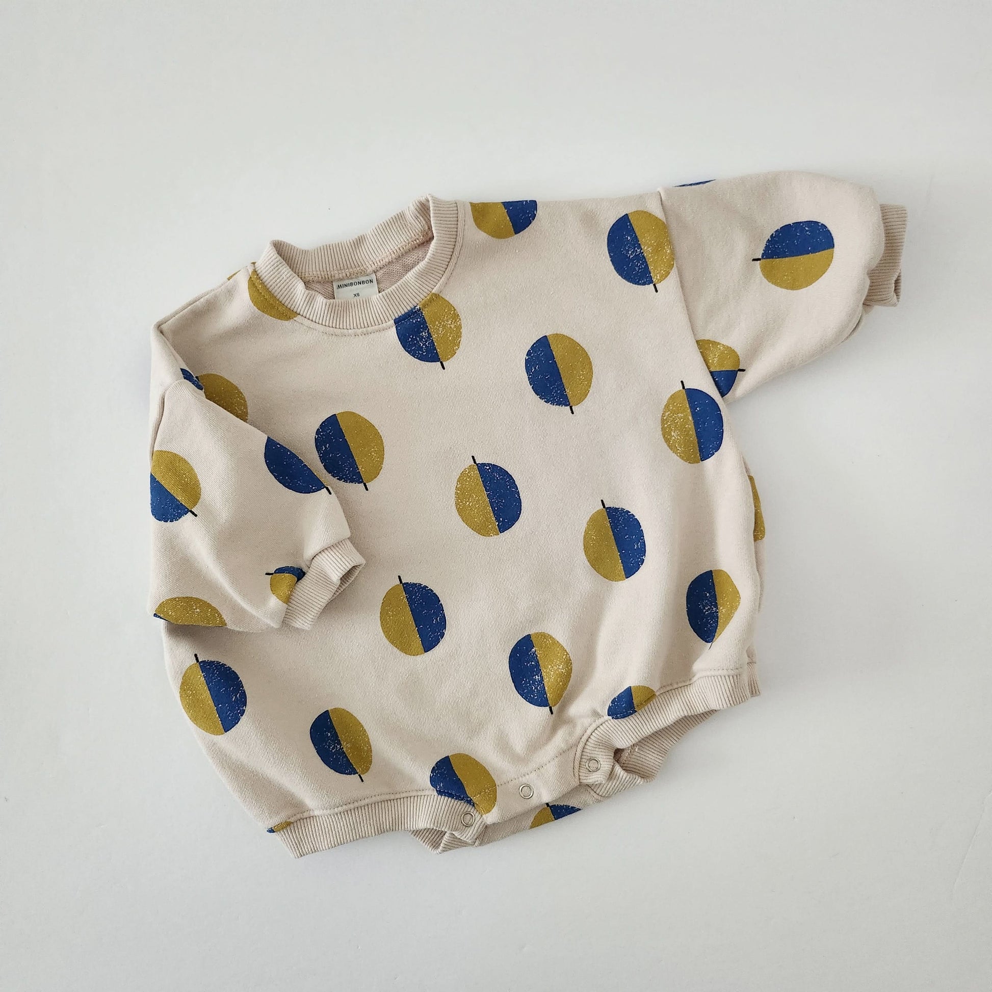 Toddler Balloon Print Sweatshirt Romper  (3m-3y)  - Beige - AT NOON STORE