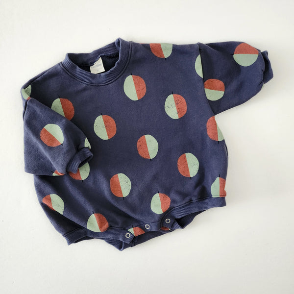 Toddler Balloon Print Sweatshirt Romper  (3m-3y)  - Navy - AT NOON STORE