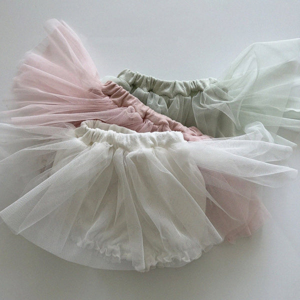 Toddler Camellia Tulle Tutu Bloomer Skirt (0-1y) - Pink