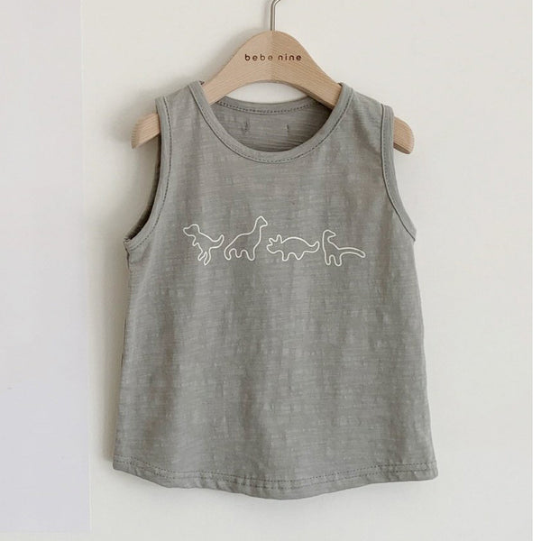 Toddler Dino Graphic Sleeveless Top (6-18m) -2 Colors - AT NOON STORE