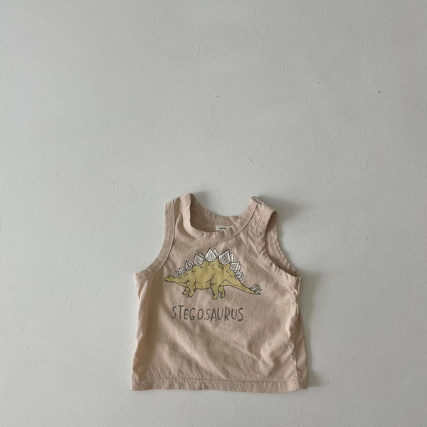 Toddler Dino Tank Top and Shorts Set (1-2y) - Beige Stegosaurus - AT NOON STORE
