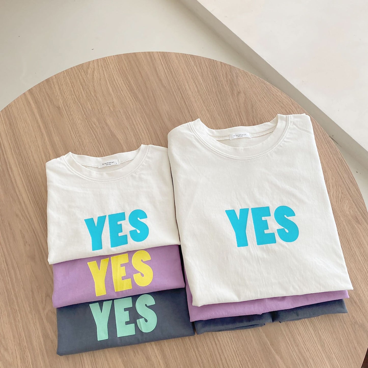 Toddler/Mom Yes Print Short Sleeve T-Shirt (2-7y, Mom) - Charcoal - AT NOON STORE