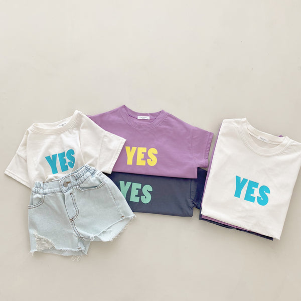 Toddler/Mom Yes Print Short Sleeve T-Shirt (2-7y, Mom) - Purple