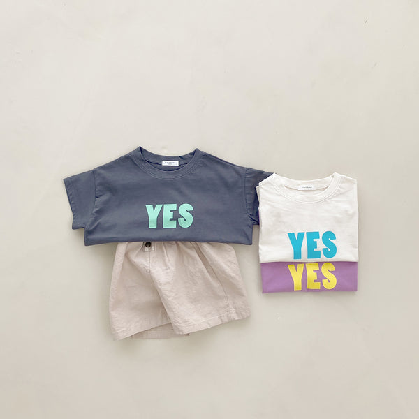 Toddler/Mom Yes Print Short Sleeve T-Shirt (2-7y, Mom) - Charcoal - AT NOON STORE