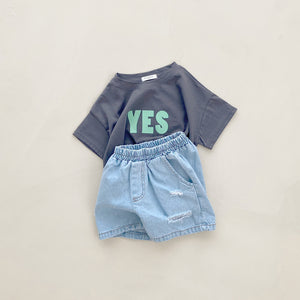 Toddler/Mom Yes Print Short Sleeve T-Shirt (2-7y, Mom) - Charcoal