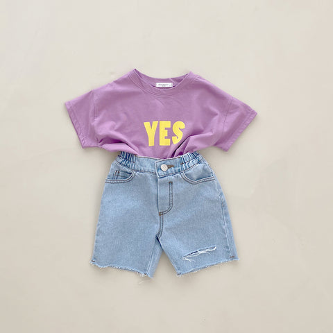 Toddler/Mom Yes Print Short Sleeve T-Shirt (2-7y, Mom) - Purple - AT NOON STORE