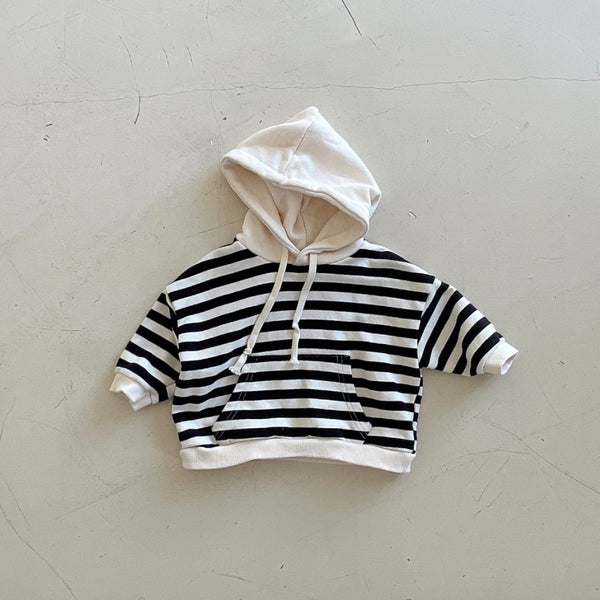 Toddler Striped Hoodie (1-5y) - Black Striped