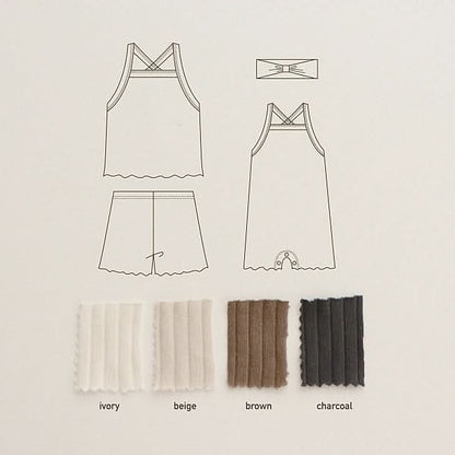 Toddler Ribbed Cami Tank Top and Shorts Set (1-5y)- 4 Colors - AT NOON STORE