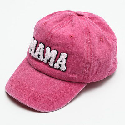MAMA Chenille Patch Cap - Washed Fuschia - AT NOON STORE