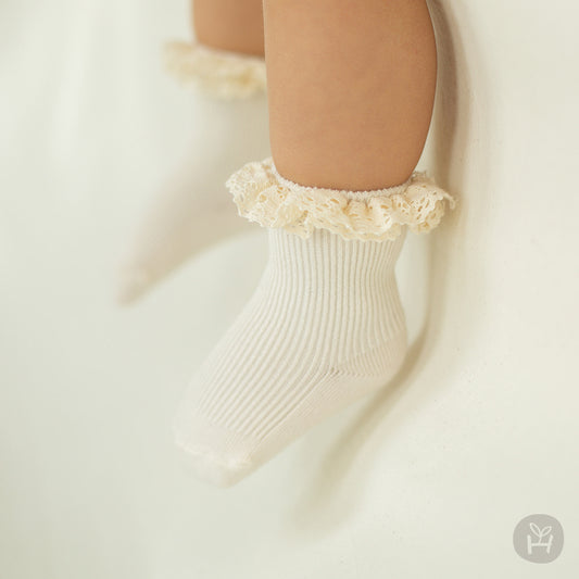 Baby Toddler Clara Lace Socks (0-4T) - Ivory - AT NOON STORE