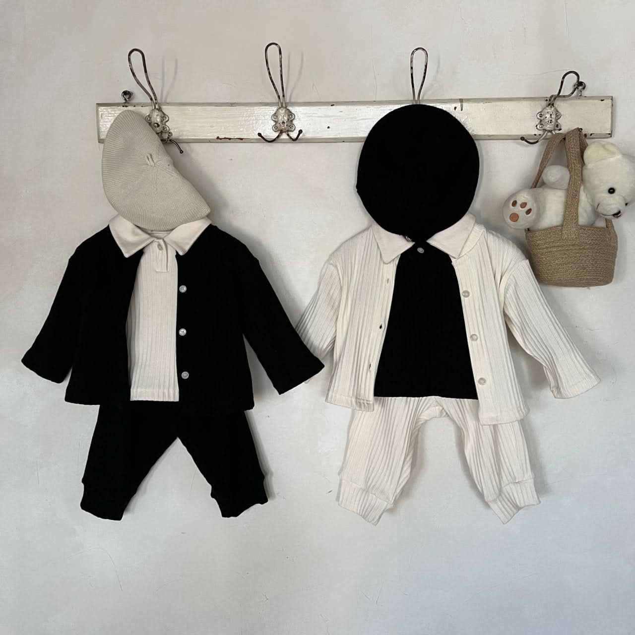 Baby Aosta Ribbed Cardigan (4-5y) - Ivory kids outfit