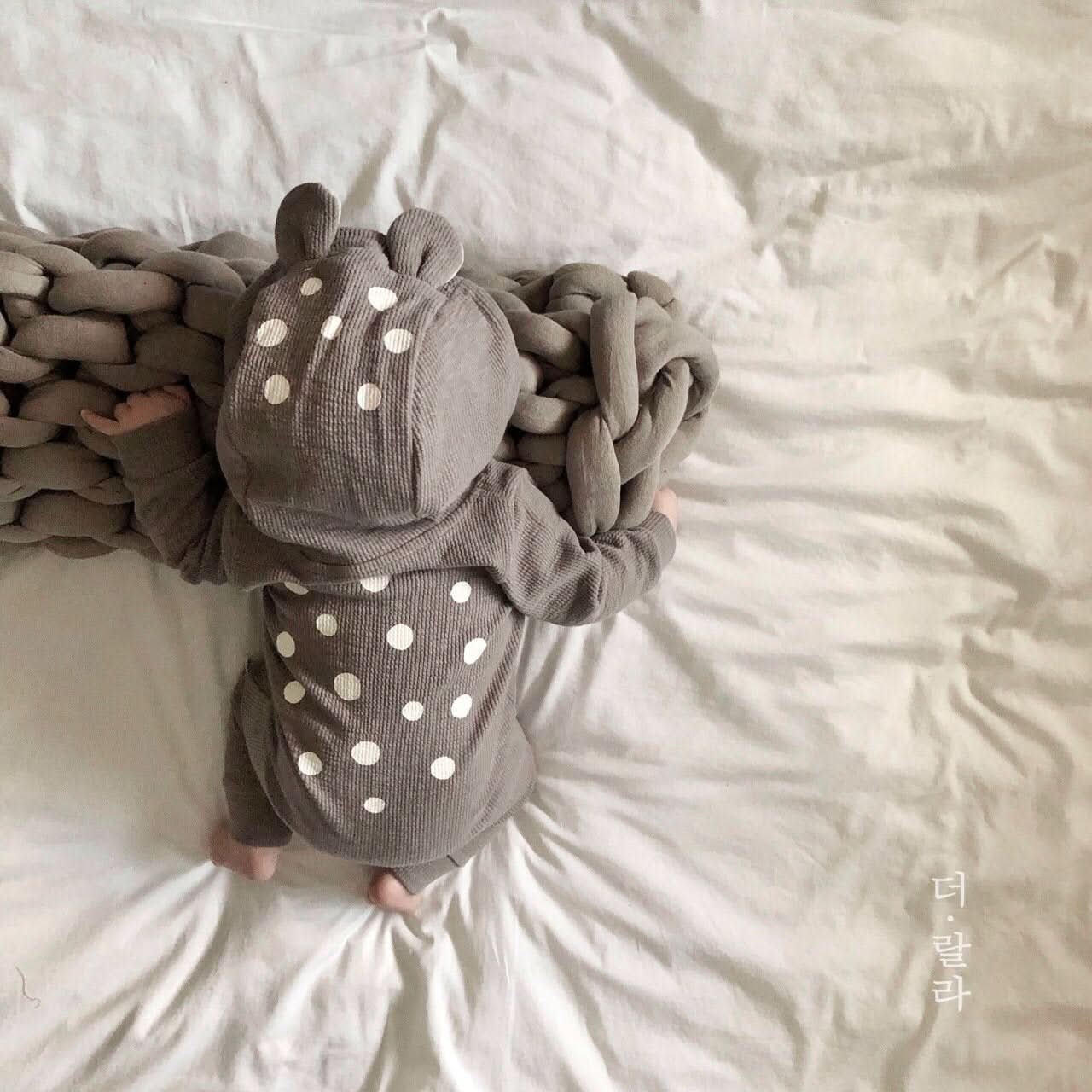 Baby Bambi Hooded Jumpsuit - Gray kids outfit