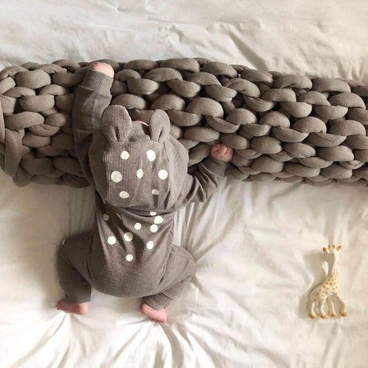 Baby Bambi Hooded Jumpsuit - Gray kids outfit