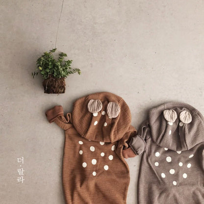 Baby Bambi Hooded Jumpsuit - Gray kids outfit