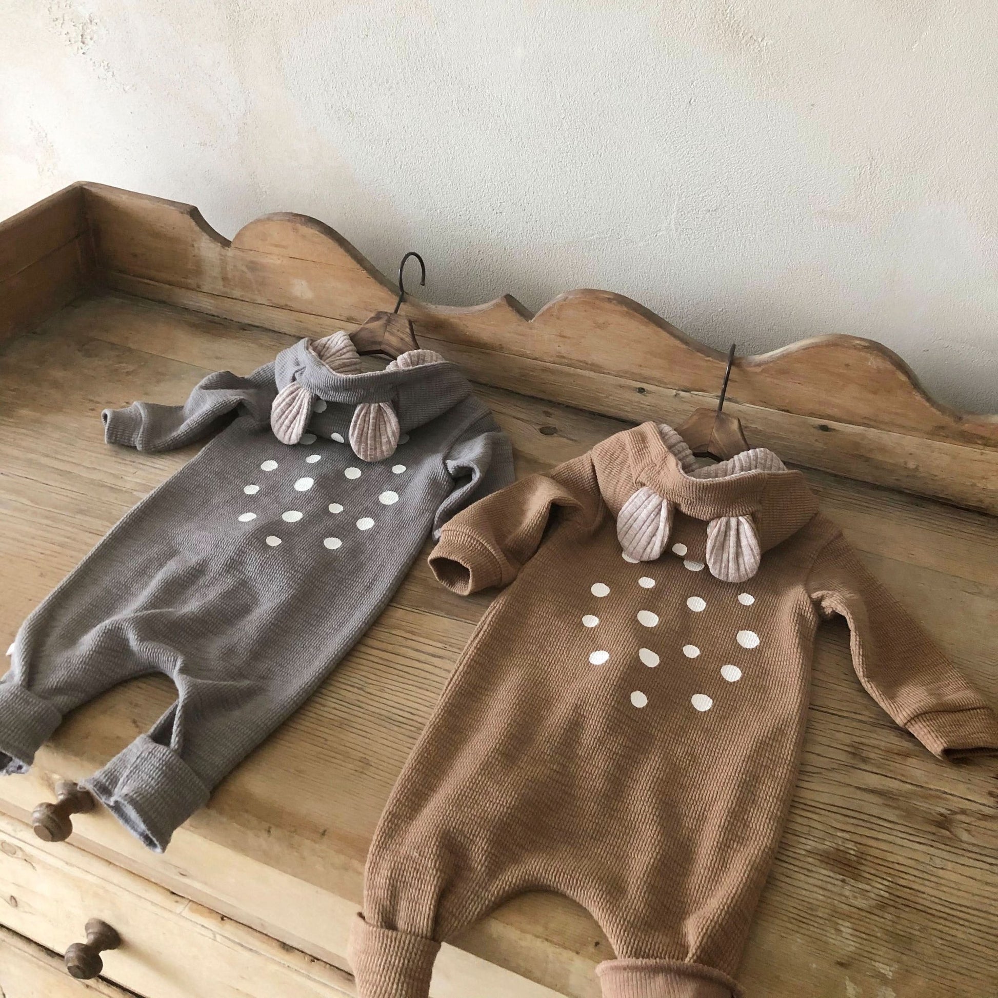 Baby Bambi Hooded Jumpsuit - Gray kids outfit