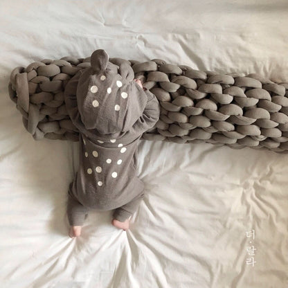 Baby Bambi Hooded Jumpsuit - Gray kids outfit