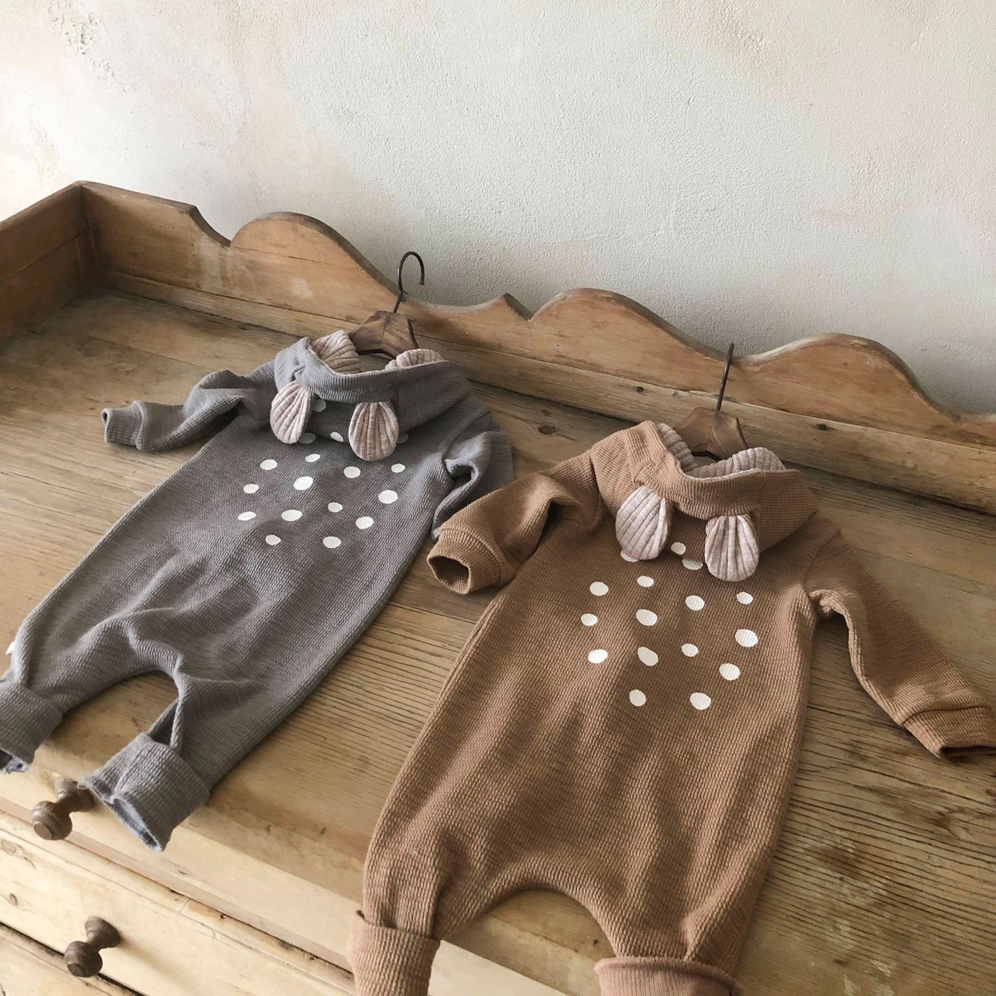 Baby Bambi Hooded Jumpsuit - Gray kids outfit
