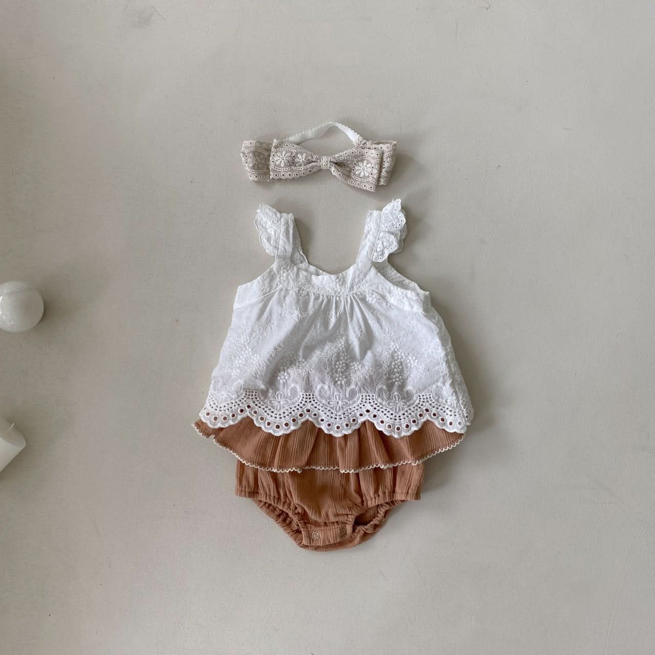 Baby BH Embroidery Ruffle - Sleeve Top (3 - 18m) - 2 Colors kids outfit