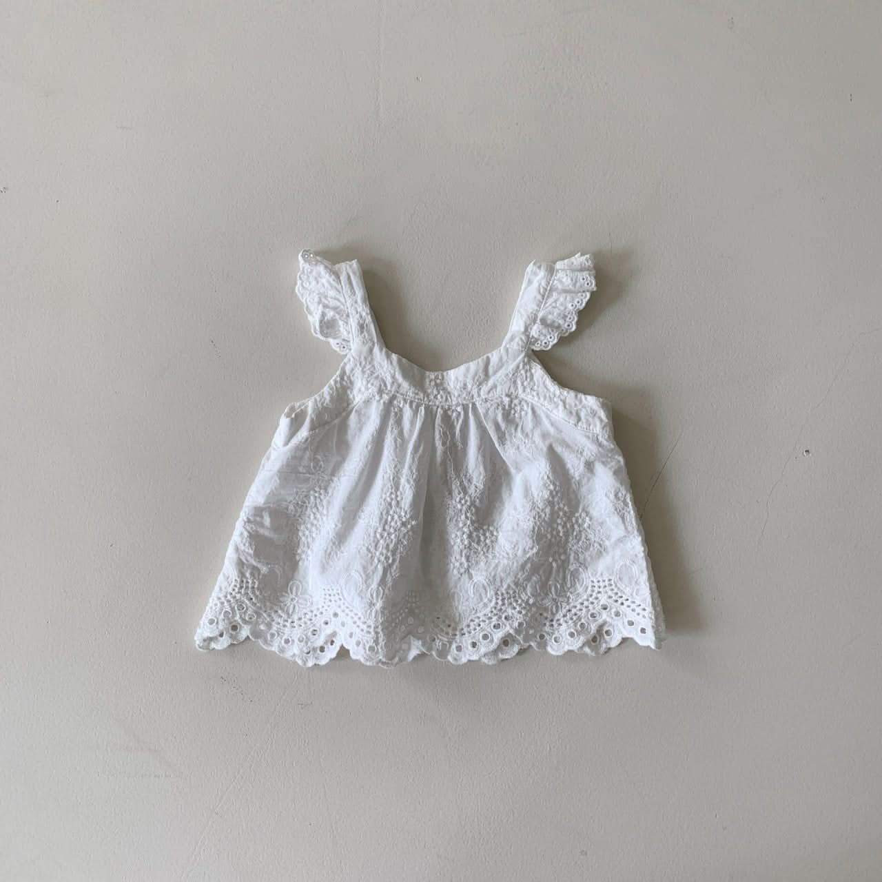 Baby BH Embroidery Ruffle - Sleeve Top (3 - 18m) - 2 Colors kids outfit
