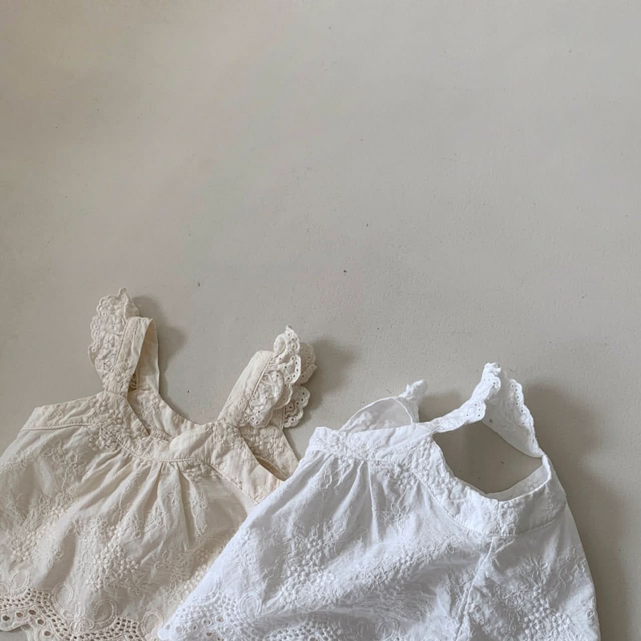Baby BH Embroidery Ruffle - Sleeve Top (3 - 18m) - 2 Colors kids outfit