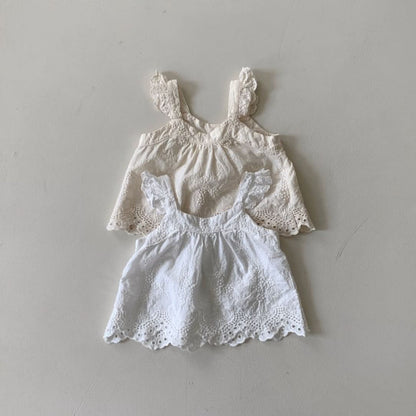 Baby BH Embroidery Ruffle - Sleeve Top (3 - 18m) - 2 Colors kids outfit