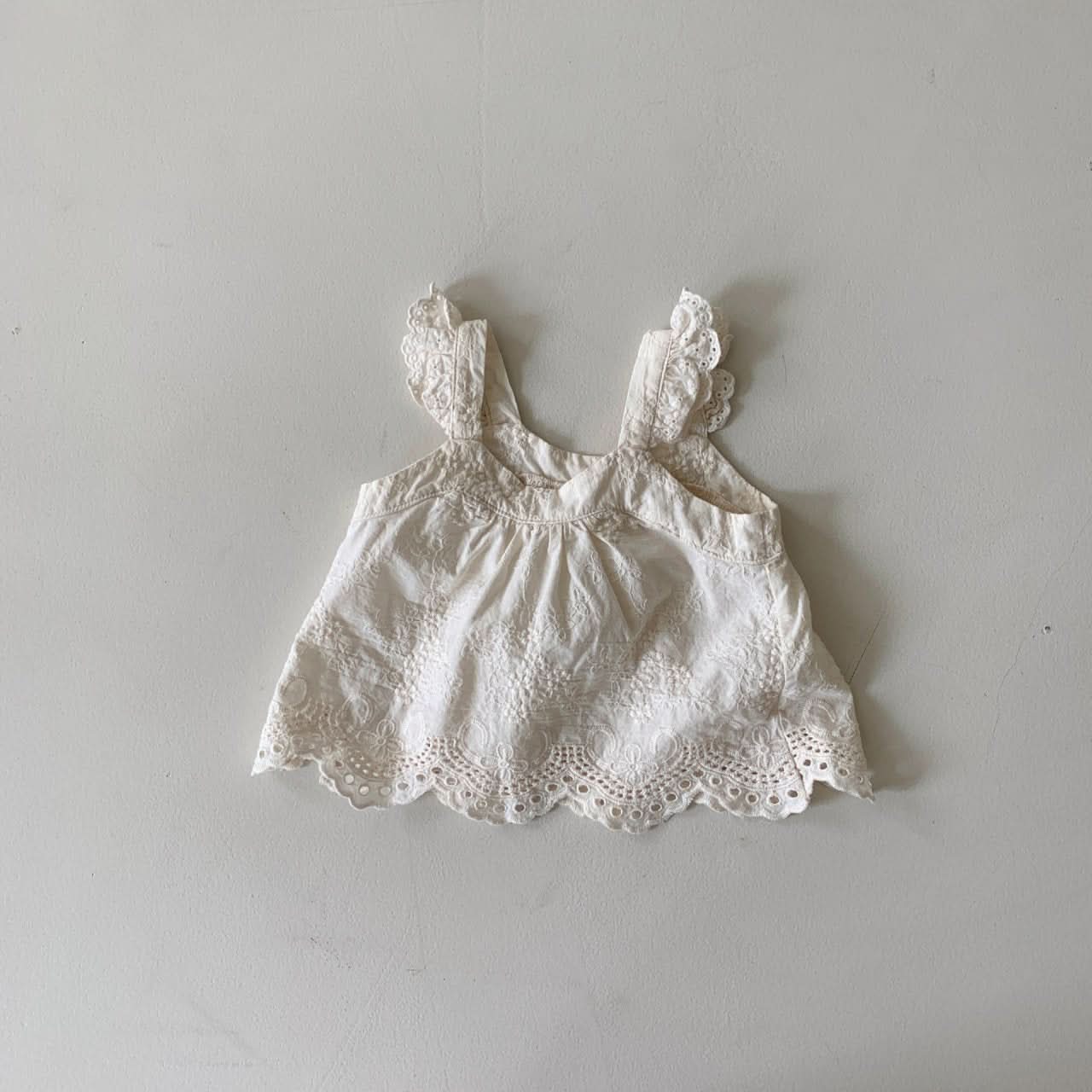 Baby BH Embroidery Ruffle - Sleeve Top (3 - 18m) - 2 Colors kids outfit