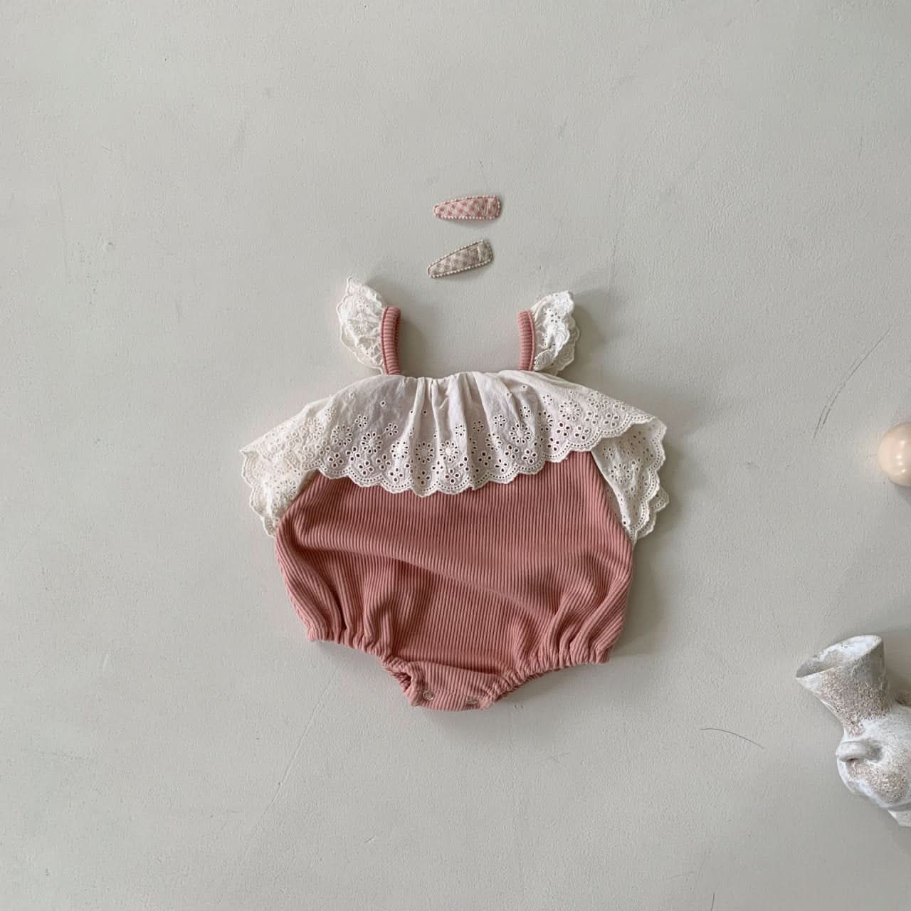 Baby BH Eyelet Lace Ruffle Romper (3 - 18m) - 2 Colors kids outfit