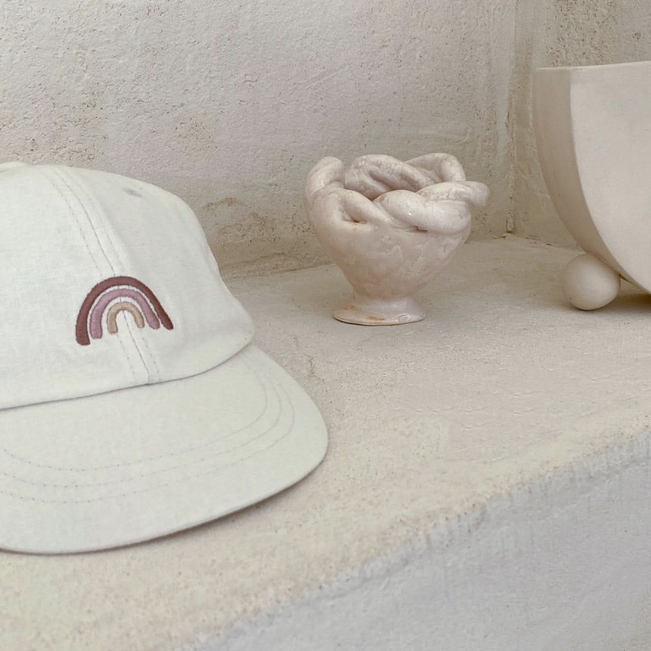 Baby BH Rainbow Baseball Cap (3 - 24m) - Cream kids outfit