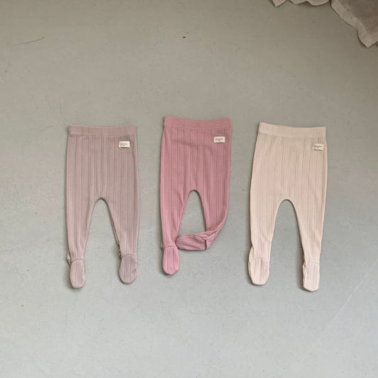 Baby BH Ribbed Footed Leggings (3 - 18m) - 3 Colors kids outfit