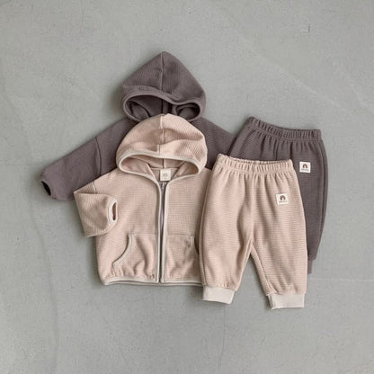 Baby BH Waffle Zip - Up Hoodie (3 - 18m) - 2 Colors kids outfit
